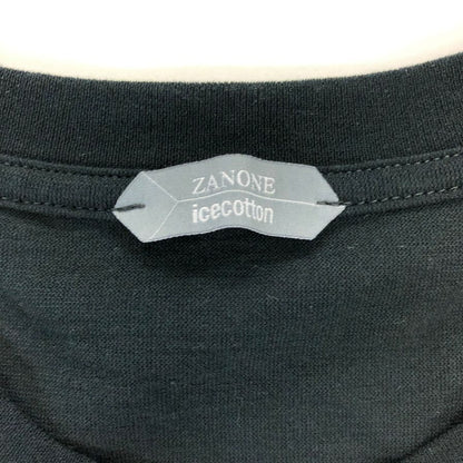 美品◆ザノーネ  クルーネック コットン Tシャツ メンズ サイズ 46 ブラック  ZANONE 【AFB38】