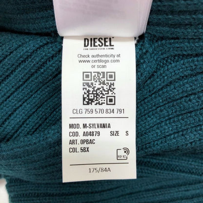 極美品◆ディーゼル ロングスリーブニット ベルト付き グリーン レディース サイズS DIESEL 【AFB24】