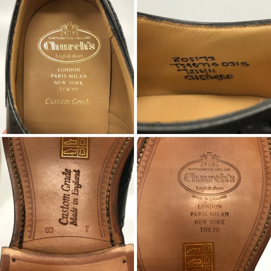 チャーチ レザーシューズ チェットウィンド サイズ8 メンズ ブラック Church's CHETWYND ビジネスシューズ 約26.5cm【LA】【中古】
