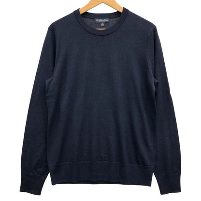 極美品◆ブルックスブラザーズ セーター ニット ウール メンズ  サイズS ネイビー BROOKS BROTHERS 【AFB46】