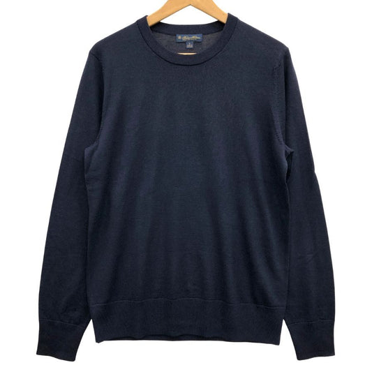 極美品◆ブルックスブラザーズ セーター ニット ウール メンズ  サイズS ネイビー BROOKS BROTHERS 【AFB46】