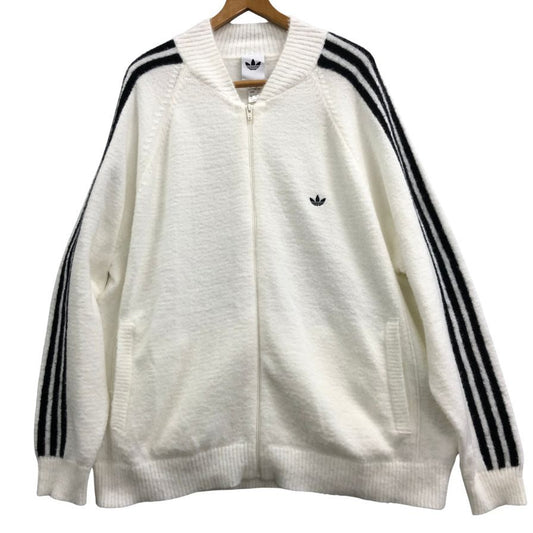 美品◆アディダス ニット トラックジャケット ホワイト メンズ サイズ3XL KD9397 ADIDAS 【AFB14】