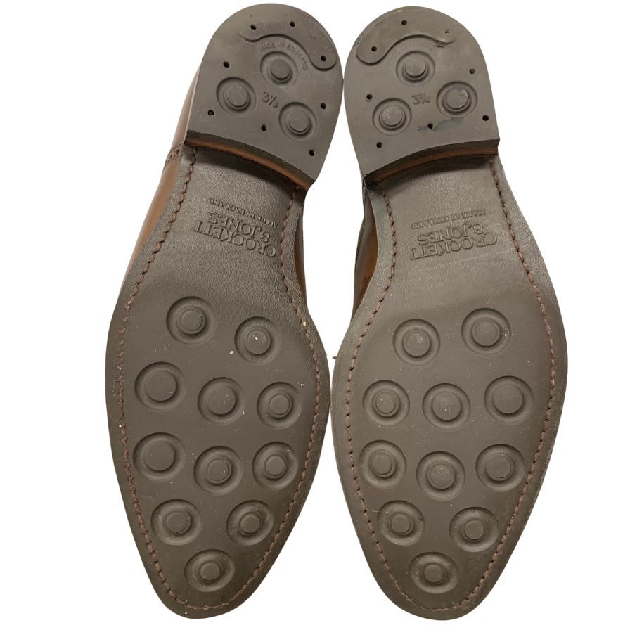 クロケット&ジョーンズ レザーシューズ セミブローグ MALTON ブラウン UK7.5 CROCKETT&JONES 約26.0cm【AFC44】