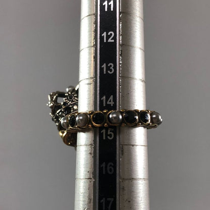 アレキサンダーマックイーン リング スカル デザイン ラインストーン ゴールド 15号 Alexander McQueen【AFI27】