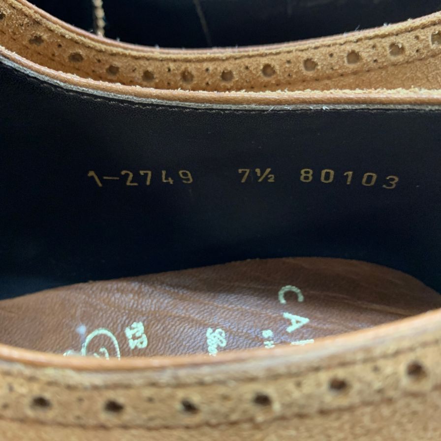 カルミナ トレーディングポスト別注 レザーシューズ フルブローグ ブラウン系 メンズ サイズ7.5 80103 CARMINA Tradig Post 約26.0cm【AFC44】