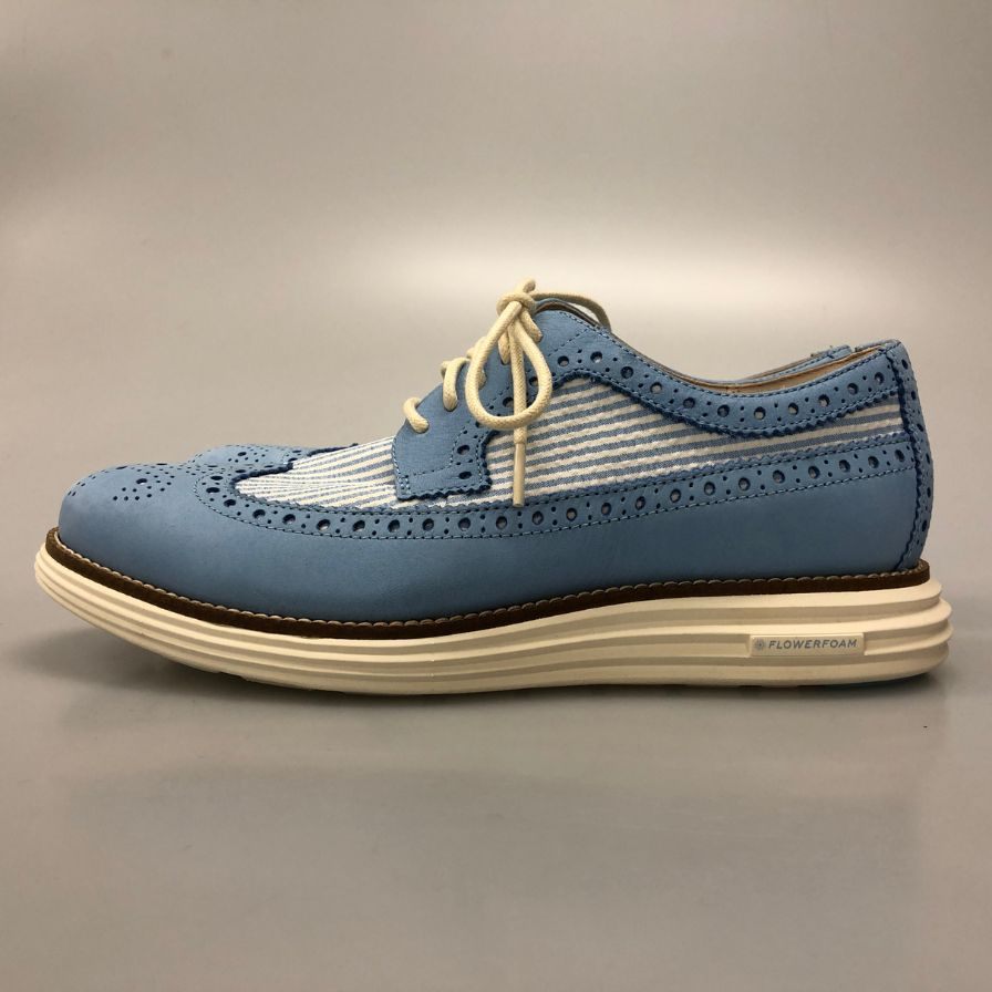 コールハーン レザーシューズ C38485 オリジナルグランドリマスタードロングウィングオックスフォード サイズ8 ブルー系 メンズ COLE HAAN 約26.5cm【AFC5】