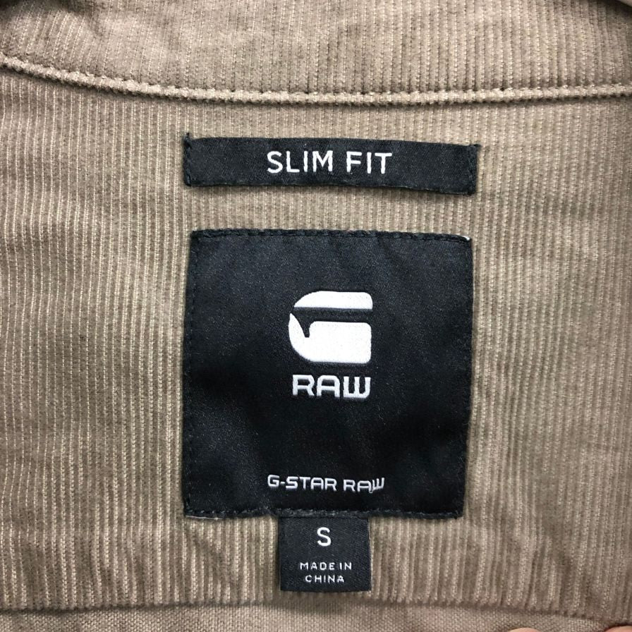 美品◆ジースター ロウ ウエスタンシャツ コーデュロイ メンズ ベージュ サイズS G-STAR RAW 【AFB29】