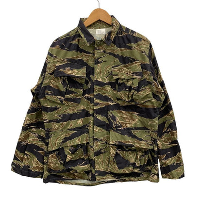 美品◆ジャングルファティーグジャケット タイガーストライプ McGuire Army Navy社製 迷彩 メンズ サイズL MEDIUM SHORT 【AFB12】