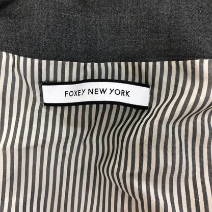 美品◆フォクシーニューヨーク ブリリアントコート グレー サイズ38 レディース 日本製 FOXEY NEW YORK 【AFF23】