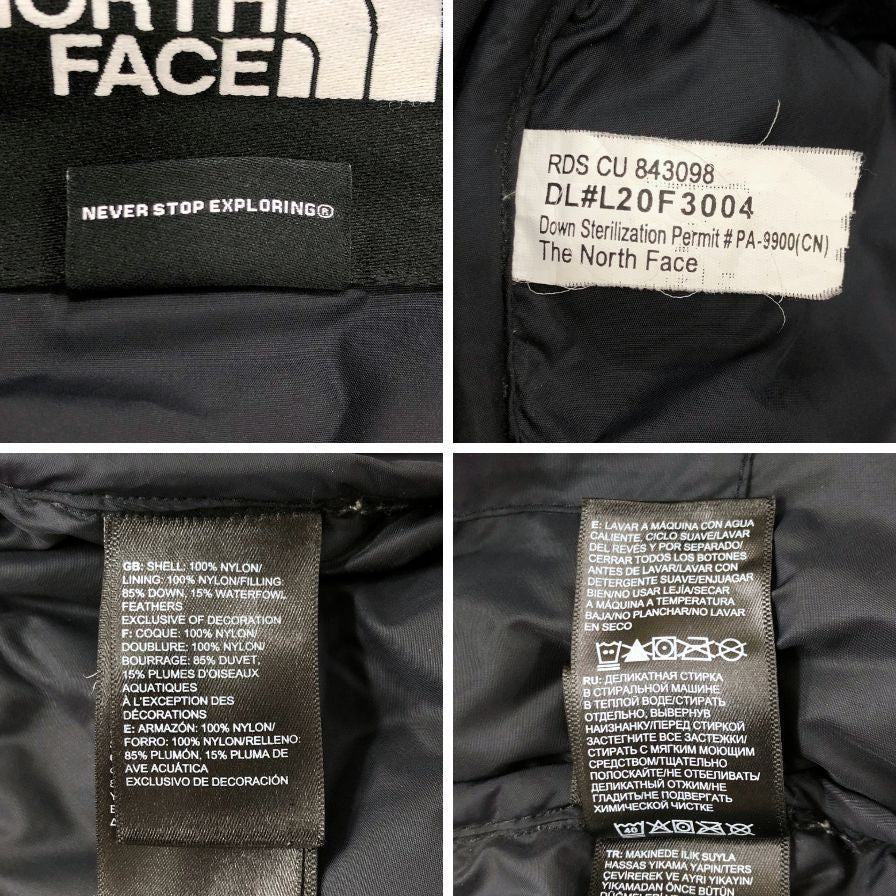 中古◆ザ ノースフェイス ダウンジャケット レトロヌプシ 1996 イエロー×ブラック メンズ サイズM THE NORTH FACE 【AFA12】