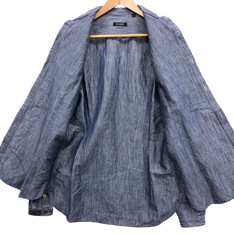 美品◆ユナイテッドアローズ シャンブレー  長袖シャツ ブルー  レディース サイズ39  UNITED ARROWS 【AFB29】
