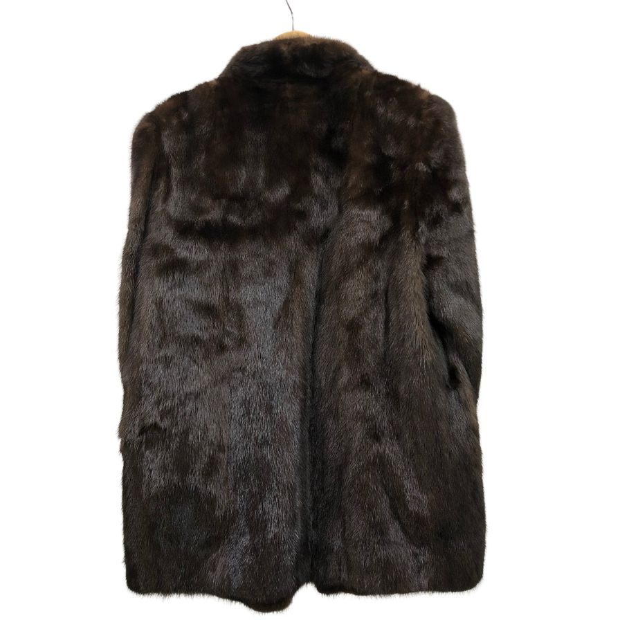 ルピアン ファー ハーフコート ミンク 本毛皮 フックボタン ブラウン レディース サイズ13 LUPIAN FUR