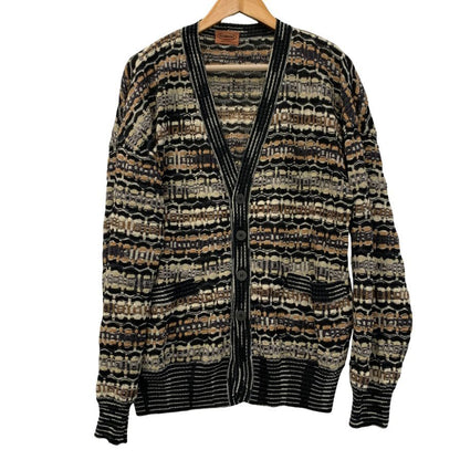 美品◆ミッソーニ カーディガン オールド ウオモ ブラック メンズ サイズ50 MISSONI UOMO 【AFB4】