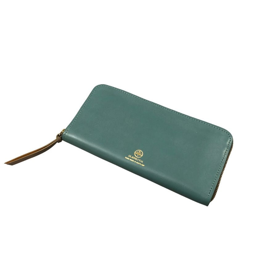 グレンロイヤル 長財布 ラウンドジップ ブライドルレザー ブルー ゴールド金具 GLENROYAL【AFI1】
