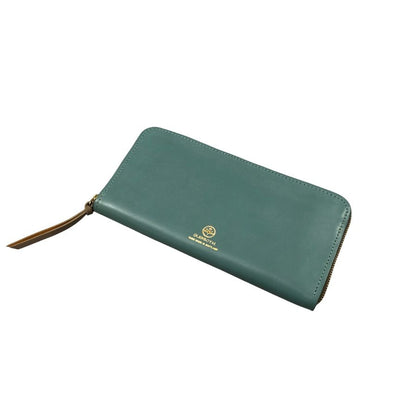 グレンロイヤル 長財布 ラウンドジップ ブライドルレザー ブルー ゴールド金具 GLENROYAL【AFI1】
