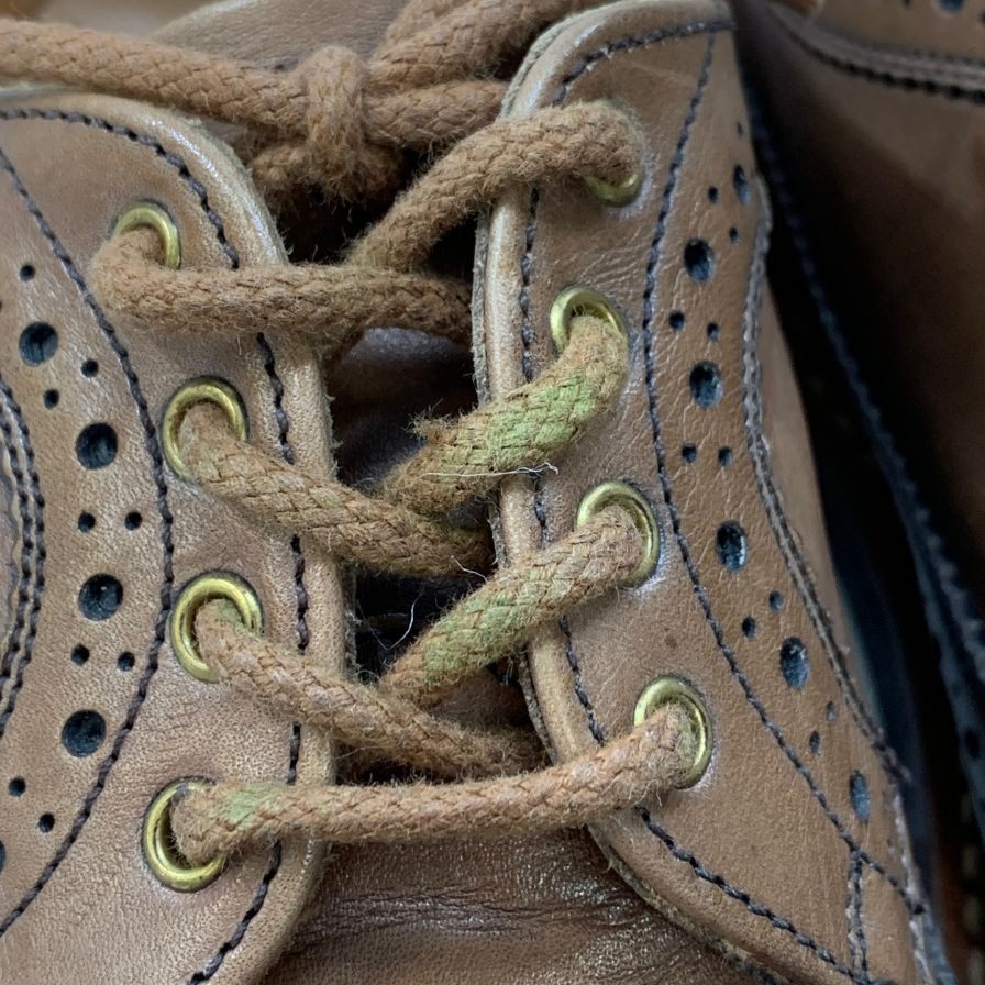 トリッカーズ レザーソウル別注 レザーシューズ ロングウイングチップ M5164 ブラウン メンズ サイズ5.5 Tricker’s ビジネスシューズ 約24.0cm【LA】【中古】