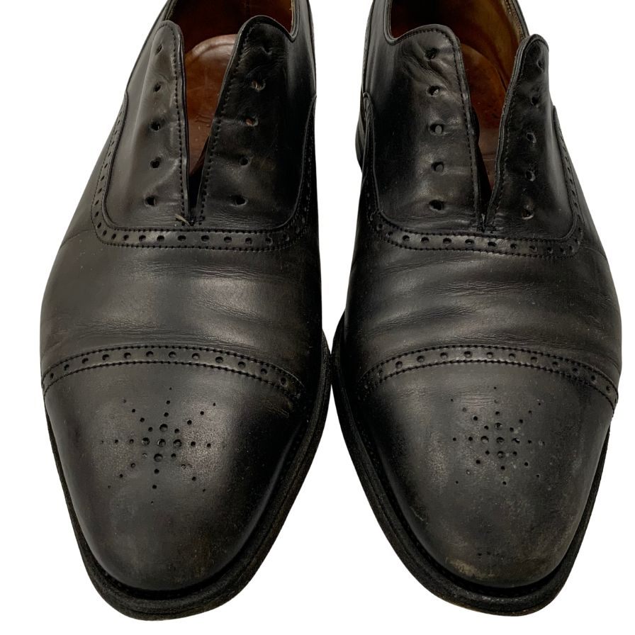 ジョンロブ レザーシューズ SEYMOUR パンチドキャップ メンズ ブラック サイズ8 JOHN LOBB 約26.5cm【AFC41】