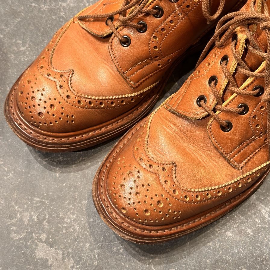 トリッカーズ カントリーブーツ 2508 ウイングチップ カーフ ブラウン サイズUK7.5 メンズ Tricker`s ブーツ 約26.0cm【LA】【中古】