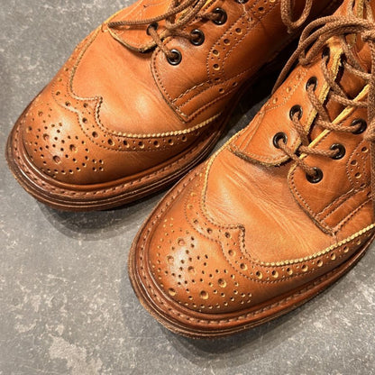トリッカーズ カントリーブーツ 2508 ウイングチップ カーフ ブラウン サイズUK7.5 メンズ Tricker`s ブーツ 約26.0cm【LA】【中古】