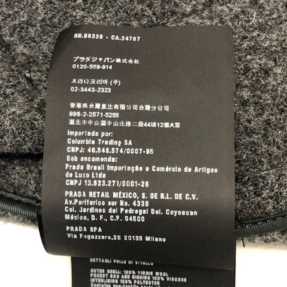 美品◆プラダ ショート丈 ダッフルコート 2014 SGH609 R132 メンズ サイズ46 グレー PRADA 【AFA8】