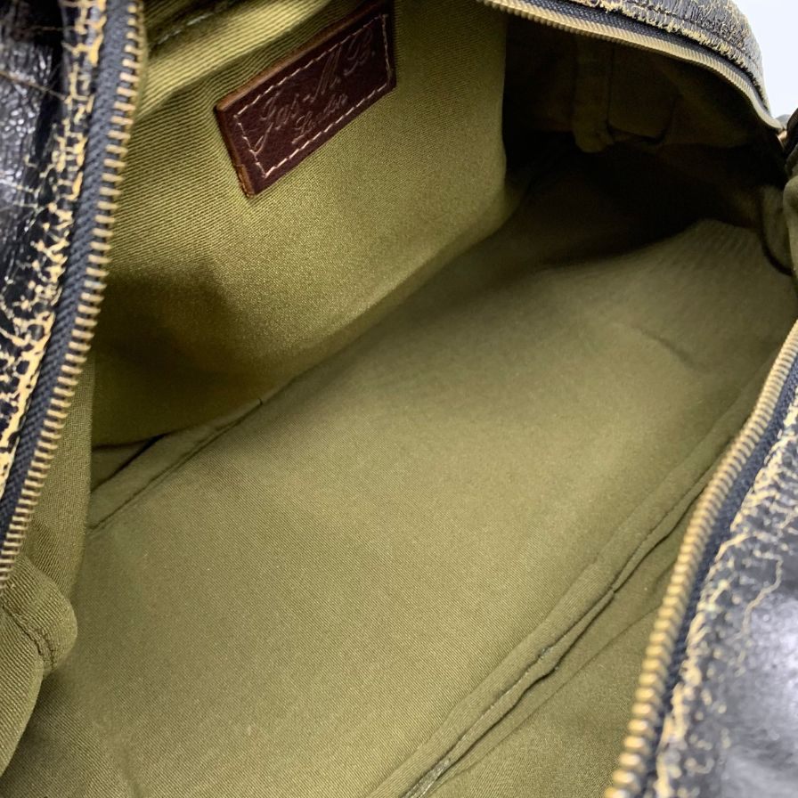 ジャスエムビー ミニボストンバッグ ダメージ加工 ブラック レザー ユニセックス Jas M.B【AFE9】