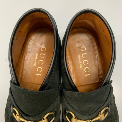 グッチ ビット ブーツ スエード ブラック UK9D メンズ イタリア製 GUCCI 約27.5cm【AFD12】