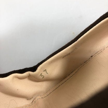 プラダ バレエシューズ スエード ベルト ジップ ブラウン レディース サイズ37 PRADA 約24.0cm【AFC52】