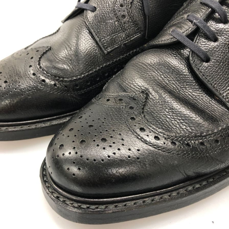 リーガル レザーシューズ ウイングチップ  シボレザー  サイズ24 ブラック REGAL 約24.0cm【AFC46】