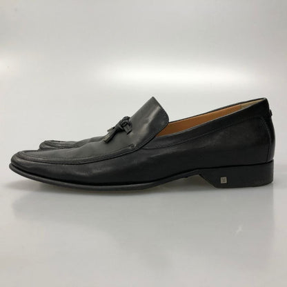 ルイヴィトン タッセルローファー Uチップ レザー キューブ ロゴチャーム メンズ ブラック サイズ7.5 LOUIS VUITTON 約26.0cm【AFC1】