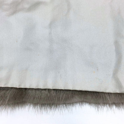 中古◆エレガンスファー サファイアミンク ハーフコート スタンドカラー グレー フリーサイズ 毛皮 ELEGANCE FUR 【AFF21】