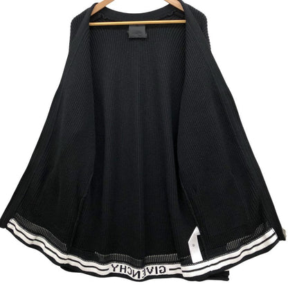 極美品◆ジバンシー フロントジップ ロゴ ニット カーディガン レディース ウール×カシミア サイズS ブラック GIVENCHY 【AFB24】
