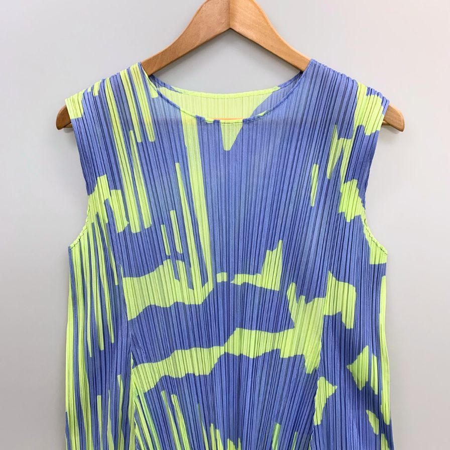 極美品◆プリーツプリーズ イッセイミヤケ チュニック ノースリーブ  PP51JT702 パープル レディース サイズ3 PLEATS PLEASE ISSEY MIYAKE 【AFB43】