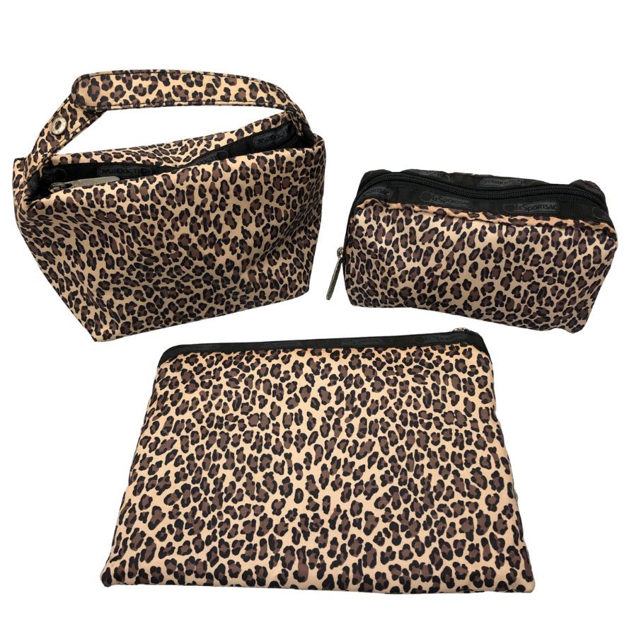 レスポートサック ポーチ 3点セット レオパード ヒョウ柄 小物入 ベージュ LESPORTSAC【AFE4】