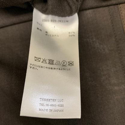 美品◆ビソウン SHEER WOOL UNCON JACKET ブラウン メンズ サイズ4 BISOWN 【AFB10】