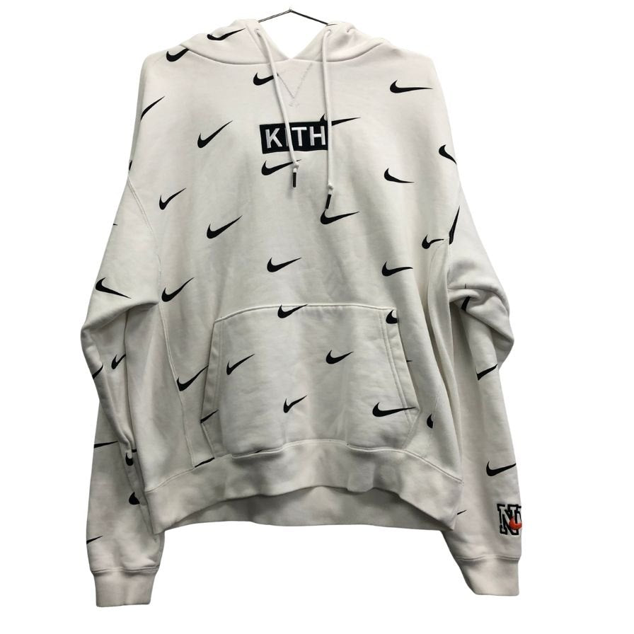 美品◆フーディ キス ナイキ フォー ニューヨーク ニックス ホワイト Lサイズ CZ1749 100 KITH Nike for New York Knicks AOP Hoodie White 【AFB34】