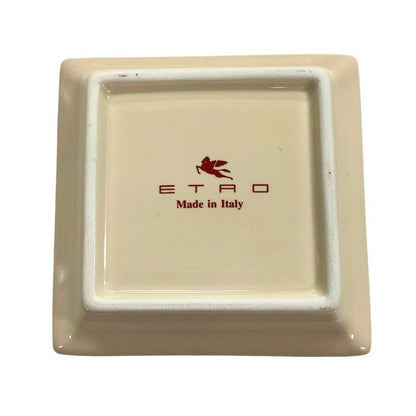 エトロ アッシュトレイ 灰皿 総柄 ブラウン系 ETRO【AFI15】【中古】