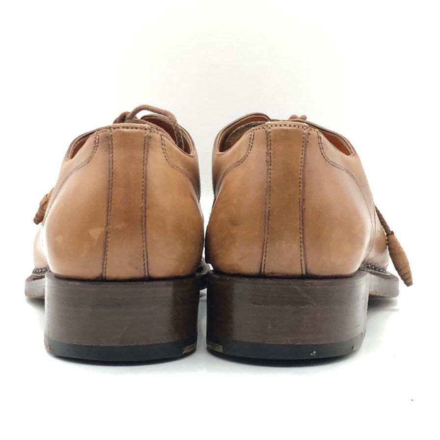 サントーニ ウイングチップ 6389 カーフ グッドイヤーアルタッコ製法 ライトブラウン サイズUK5.5 メンズ Santoni 約24.5cm【AFC46】