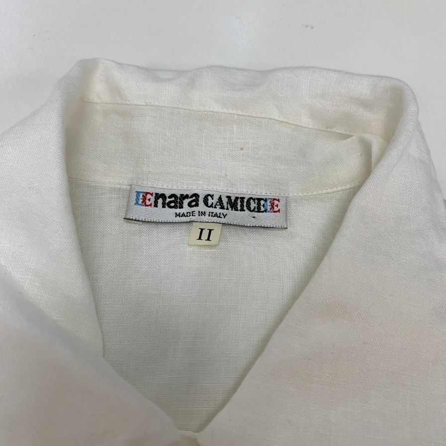 美品◆ナラカミーチェ 半袖シャツ リネン ホワイト レディース サイズ2 NARACAMICIE 【AFB16】