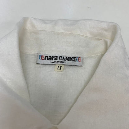 美品◆ナラカミーチェ 半袖シャツ リネン ホワイト レディース サイズ2 NARACAMICIE 【AFB16】