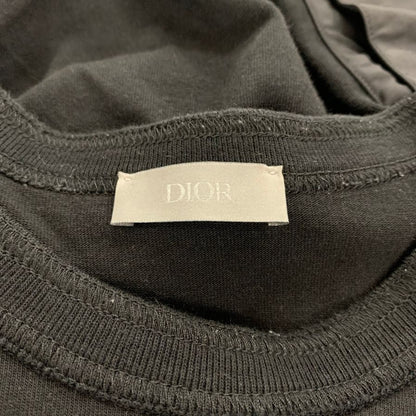 美品◆ディオール×サカイ 21AW スウェットシャツ サイドスリット ナイロン切替 サイズL メンズ ブラック DIOR SACAI 【AFB11】