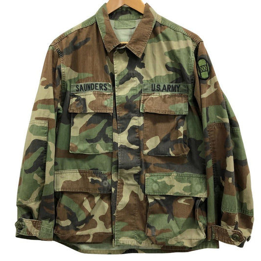 中古◆米軍 ミリタリー ジャケット 4ポケット 迷彩柄 ワッペン付 STOCK NO 8415-01-084-1653 メンズ サイズS 【AFB35】