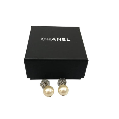 シャネル イヤリング ココマーク フェイクパール ラインストーン 16A CHANEL【AFI16】【中古】