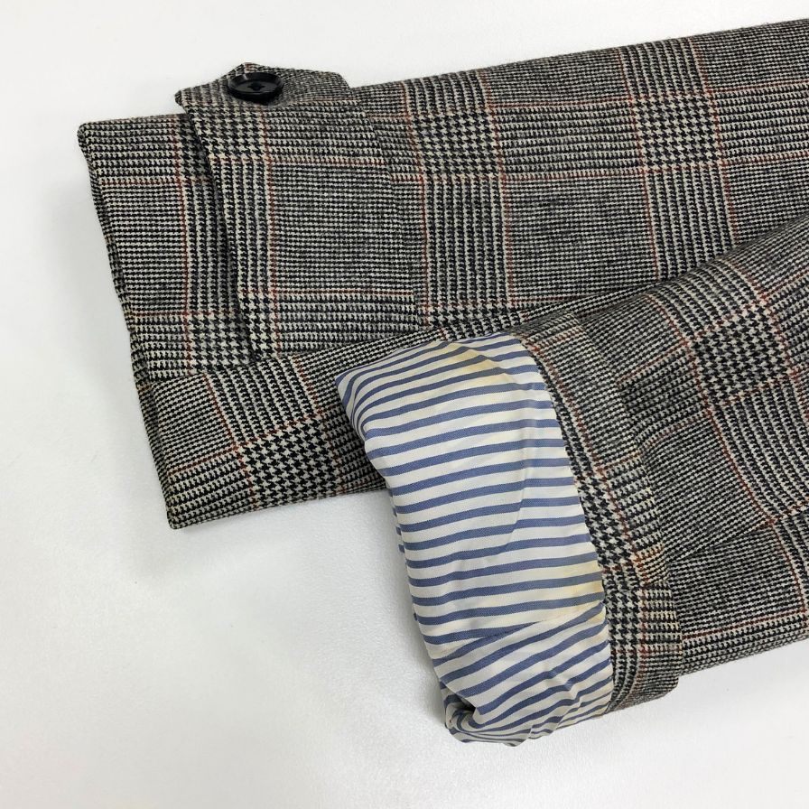 中古◆トゥモローランド ロロピアーナ ステンカラーコート 千鳥格子 ウール グレー メンズ サイズ42 TOMORROWLAND STORM SYSTEM 【AFB28】