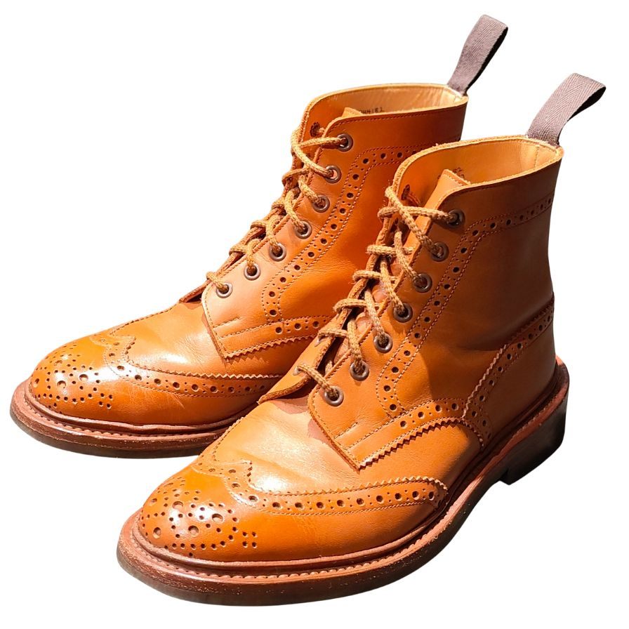 トリッカーズ レザーシューズ カントリーブーツ ストウ M5634 ブラウン メンズ サイズ6.5 Tricker´s STOW ブーツ 約25.0cm【LA】【中古】