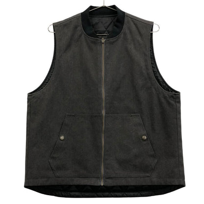 美品◆バーンズアウトフィッターズ ベスト ダックベスト リバーシブル メンズ サイズM グレー ブラック系 BARNS OUT FITTERS 【AFB28】