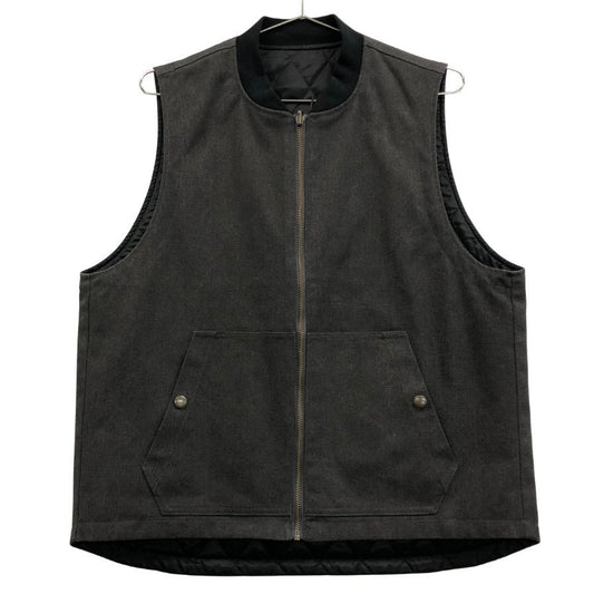 美品◆バーンズアウトフィッターズ ベスト ダックベスト リバーシブル メンズ サイズM グレー ブラック系 BARNS OUT FITTERS 【AFB28】