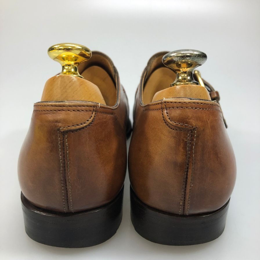 ポロ ラルフローレン レザーシューズ シングルモンク ブラウン メンズ サイズ8E POLO RALPH LAUREN 約26.0cm【AFC40】