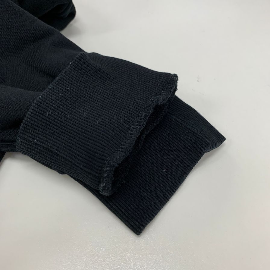 美品◆ディーゼル プリントロゴ入り プルオーバーパーカー ブラック サイズL DIESEL 【AFB16】