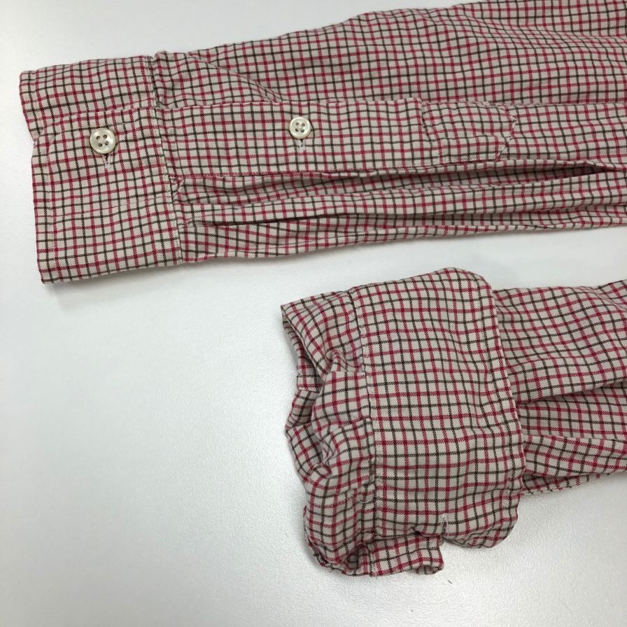 美品◆ラルフローレン ボタンダウンシャツ 90S タッタソールチェック メンズ サイズM Ralph Lauren 【AFB4】