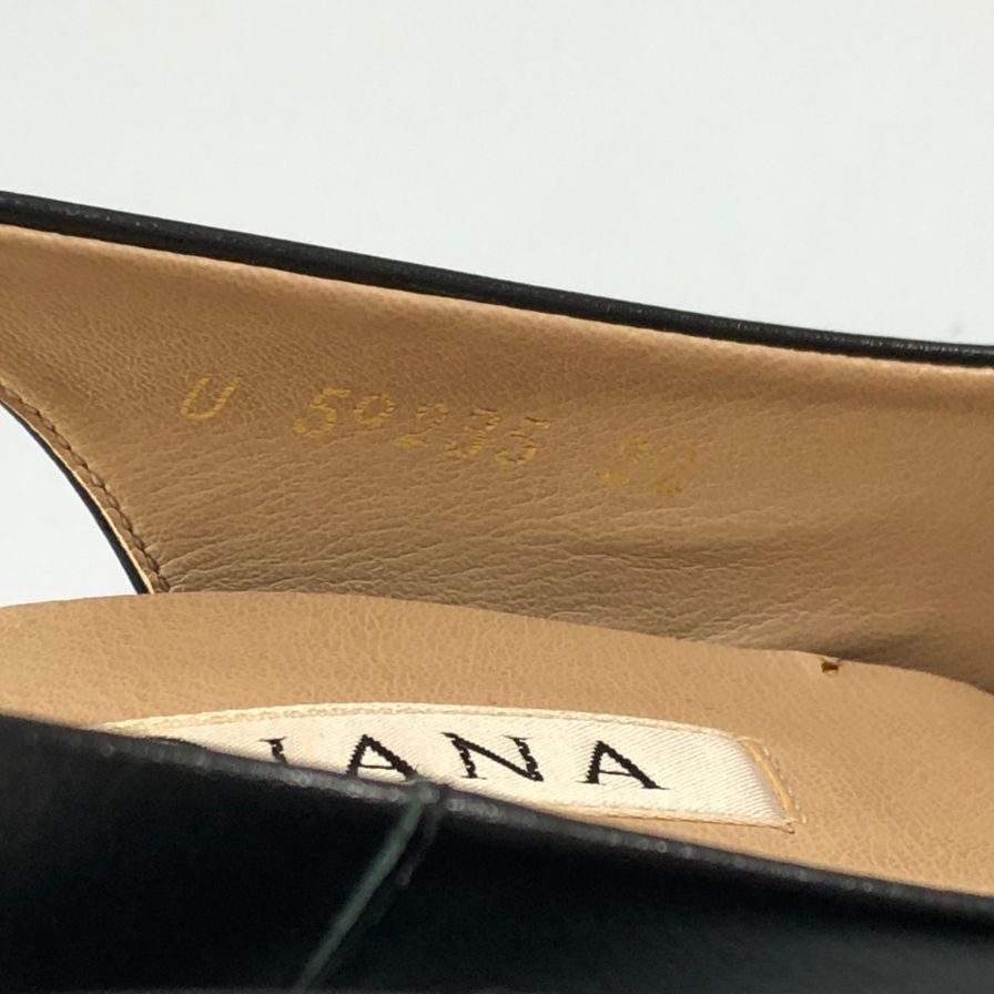 ダイアナ ヒールサンダル アンクルストラップ レザー ブラック レディース サイズ22㎝ DIANA 約22.0cm【AFC44】